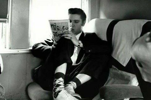 Elvis on July 4, 1956 on the train from New York City to Memphi