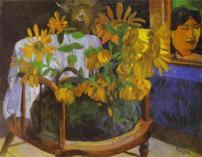 Painters [*/ ) Sunflowers | Paintings by Paul Gauguin, 1901 3 Painters [*/ ) Sunflowers | Paintings by Paul Gauguin, 1901 Paul Gauguin Still Life with Sunflowers on an armchair 1901