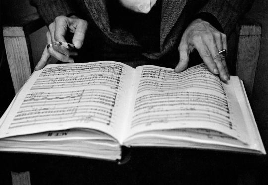 Stravinsky2Bchecking2Bhis2Bscores2Bat2BColumbia2BRecords2Bin2BNYC252C2B1957
