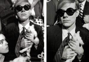 Andy Warhol Edie Sedgwick and rabbits by Jean Jacques Bugat rue Princesse 1966