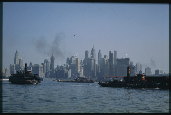 New York City in the early 1940s | Photos by Charles W. Cushman 13 New York City in the early 1940s | Photos by Charles W. Cushman Lower2BManhattan2Bfrom2BJersey2BCity2Bferry2Bboat