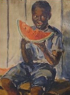 A Stamatiades 19542BBoy Eating Watermelon