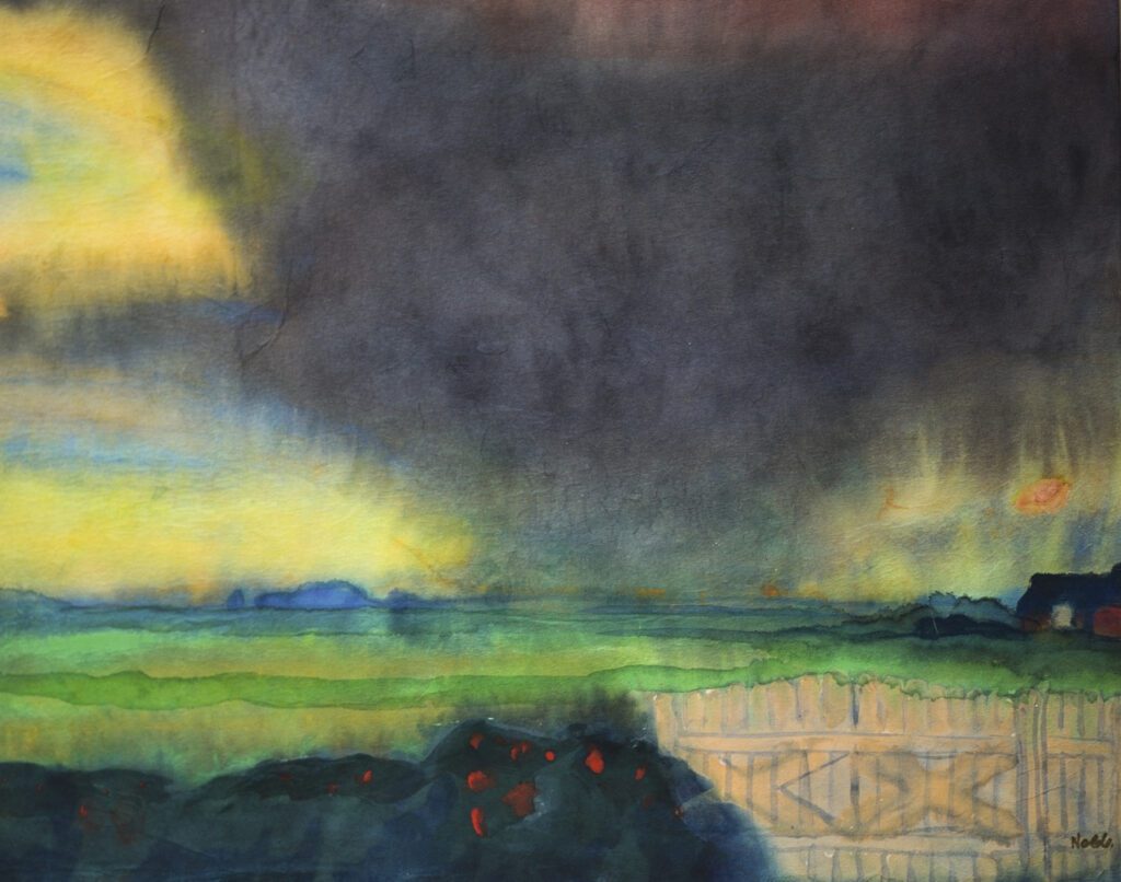 Emil Nolde German 1867 1956e Marshland with Seebull grounds and rose hedge c.1935 40