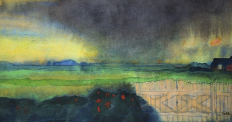 Emil Nolde, Marshland with Seebüll grounds and rose hedge, c 1935-40