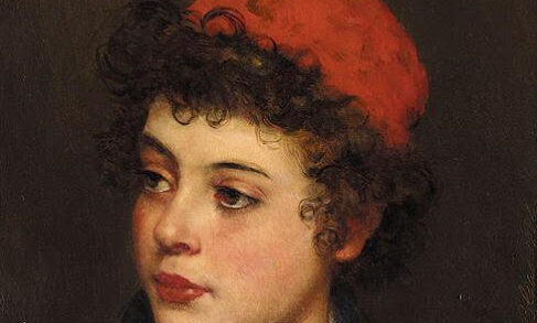 Eugene De Blaas, Portrait of a Boy, 1884