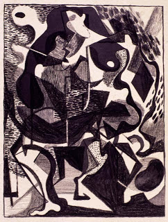 Ray Kaiser Eames litho circa 1937 while studying under Hofmann