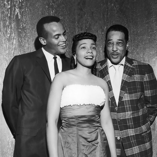 Harry Belafonte Coretta Scott King and Duke Ellington 1956