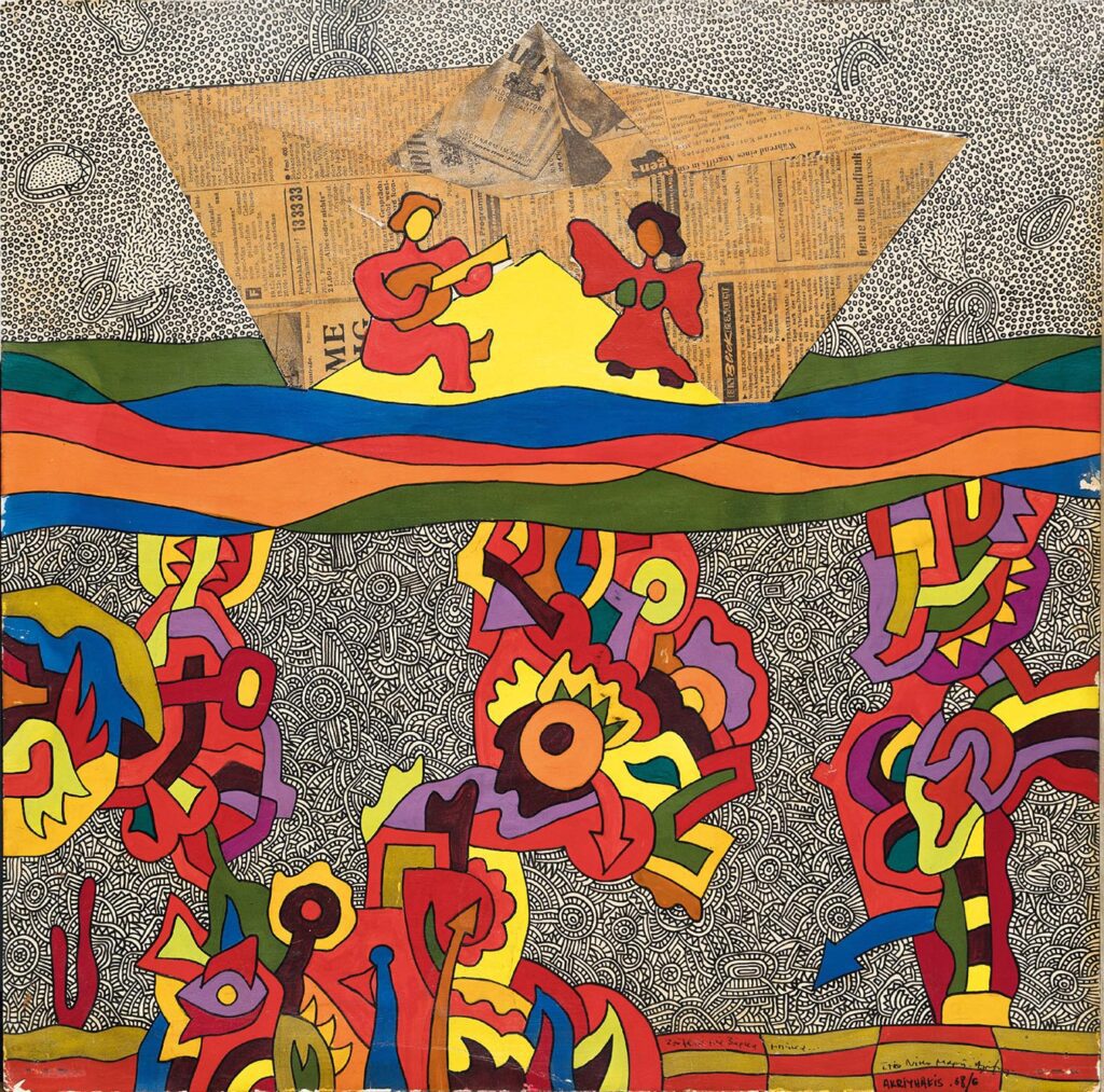 Αλέξης Ακριθάκης Ζούλα σε μια βάρκα μπήκα 1968