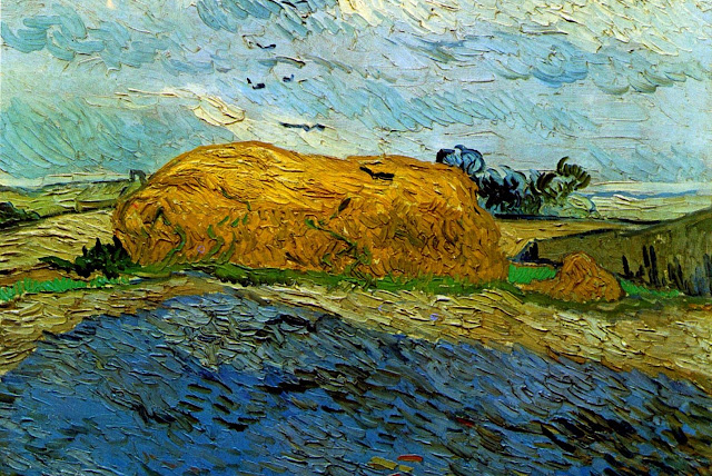 Vincent van Gogh Haystack under a Rainy Sky detail 1890