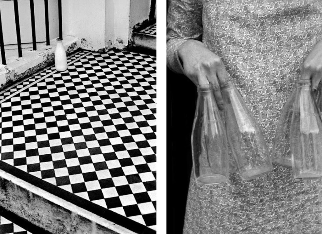 milk. Erich Hartmann London. 1976