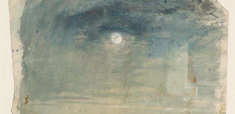 The Full Moon over a Sailing Boat at Sea c.1823-6 by Joseph Mallord William Turner 1775-1851