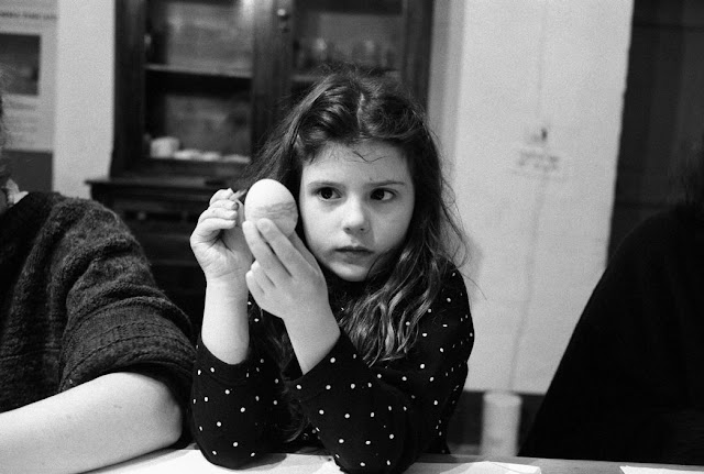 Peter Marlow Chloe Marlow painting her Easter egg. 1988