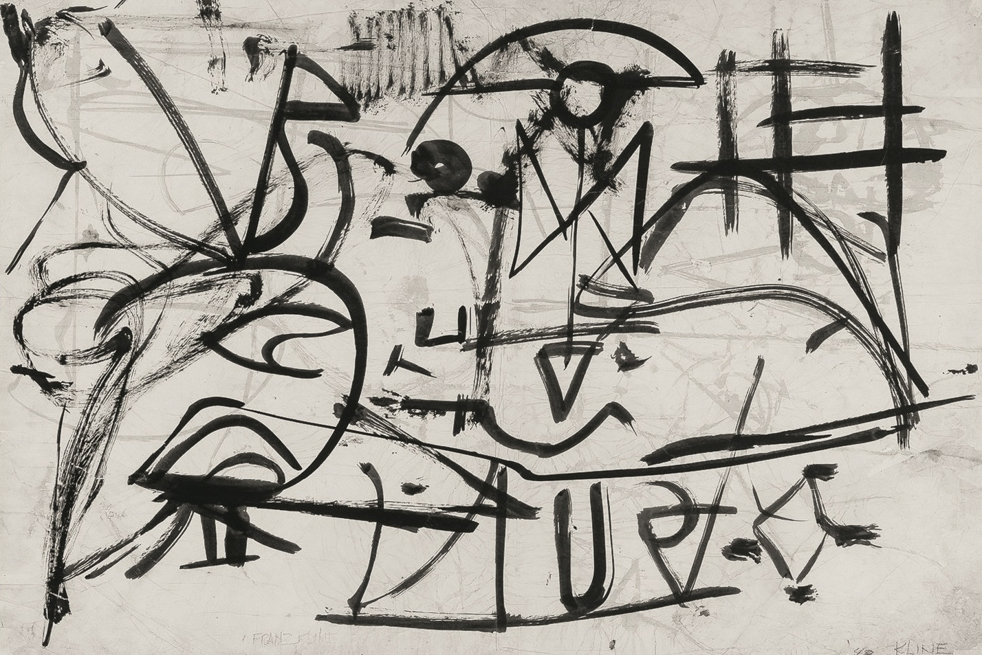 Abstract Expressionism Black White Paintings By Franz Kline 1950s 