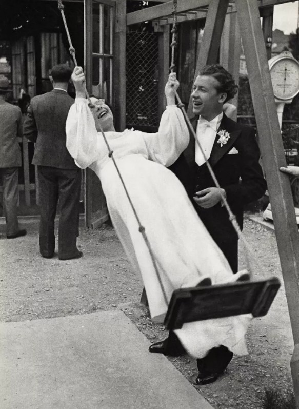 Henri Cartier Bresson Near Paris or Bride on a Swing 1938