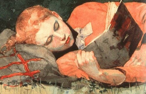 Winslow Homer, The new novel, 1877