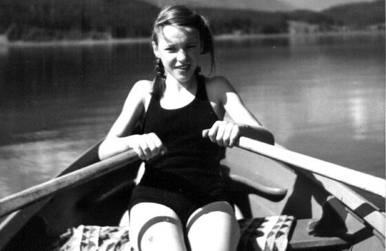 Ingeborg Bachmann in a rowing boat on Klagenfurt Wörthersee