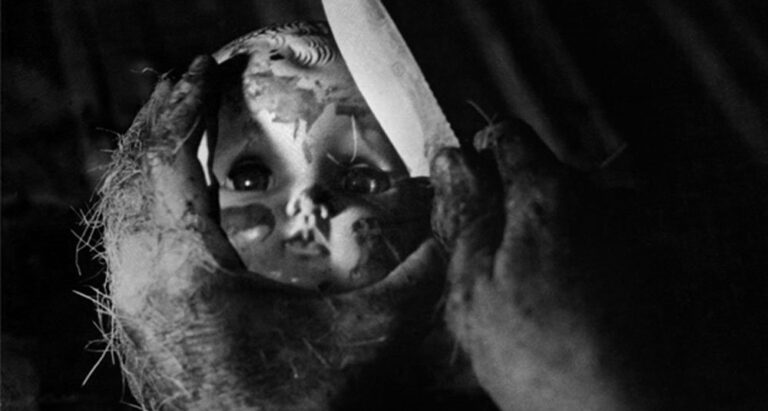 Hunter S. Thompson, Doll Head with Knife, Woody Creek, Colorado, c.1960s