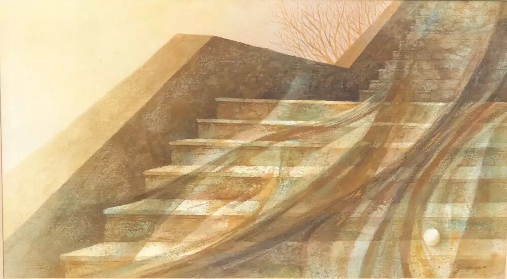 Steps Ball Bouncing Down Stairs 1960s William Gorman