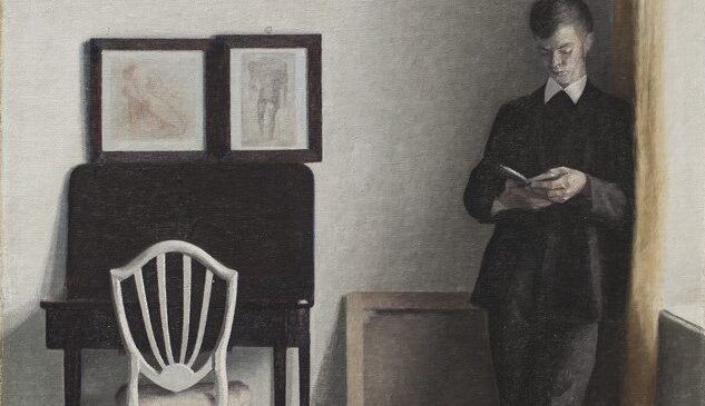 Vilhelm Hammershøi  Interior with a Young Man Reading (Svend Hammershøi), 1898