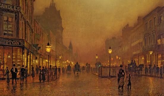 John Atkinson Grimshaw - A Street at Night