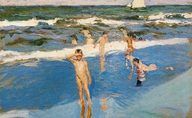 .Joaquín Sorolla, Boys in the sea, 1908