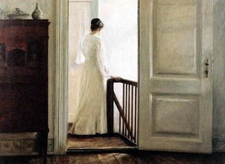 Carl Vilhelm Holsoe - Woman on the Stairs