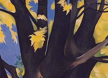 Georgia O'Keeffe, Black Maple Trunk Yellow Leaves 1929