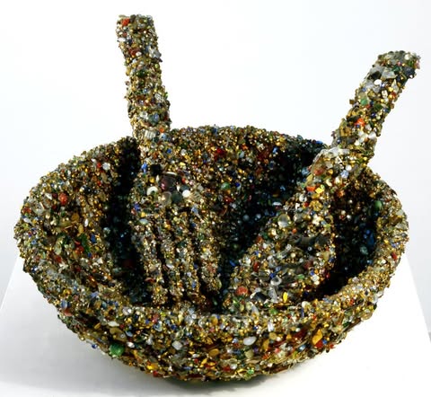 Lucas Samaras. Untitled bowl with fork and spoon 1984