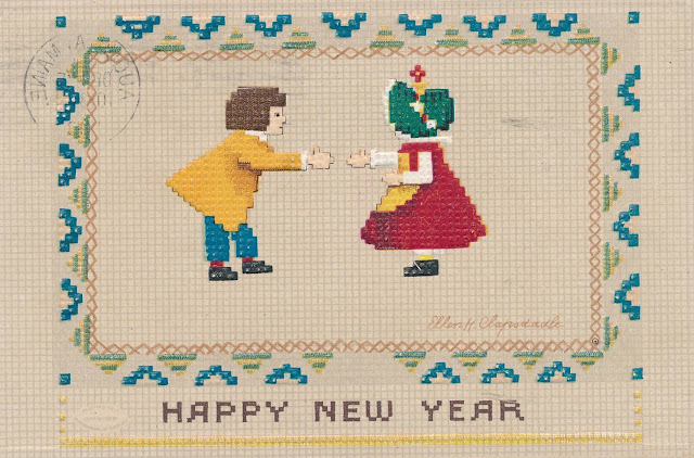 happy new year postcard 1913