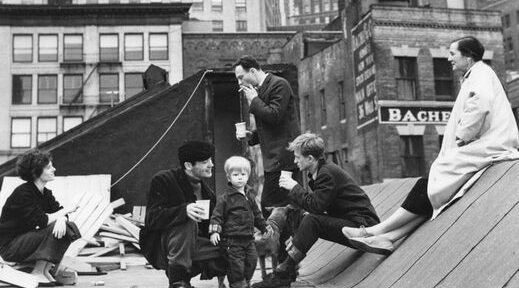 Delphine Seyrig Jack Youngerman, Ellsworth Kelly, Robert Indiana Agnes Martin Duncan Youngerman,Manhattan, 1958. PhHans Namuth