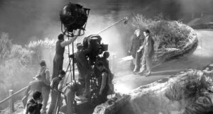 On the set of The 39 Steps 1935Madeleine Carroll and Robert Donat.