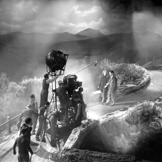 On the set of The 39 Steps 1935Madeleine Carroll and Robert Donat