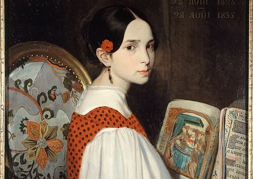 Portrait of Léopoldine Hugo. Painted by Auguste de Châtillon in 1836