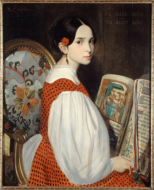 Portrait of Leopoldine Hugo. Painted by Auguste de Chatillon in 1836