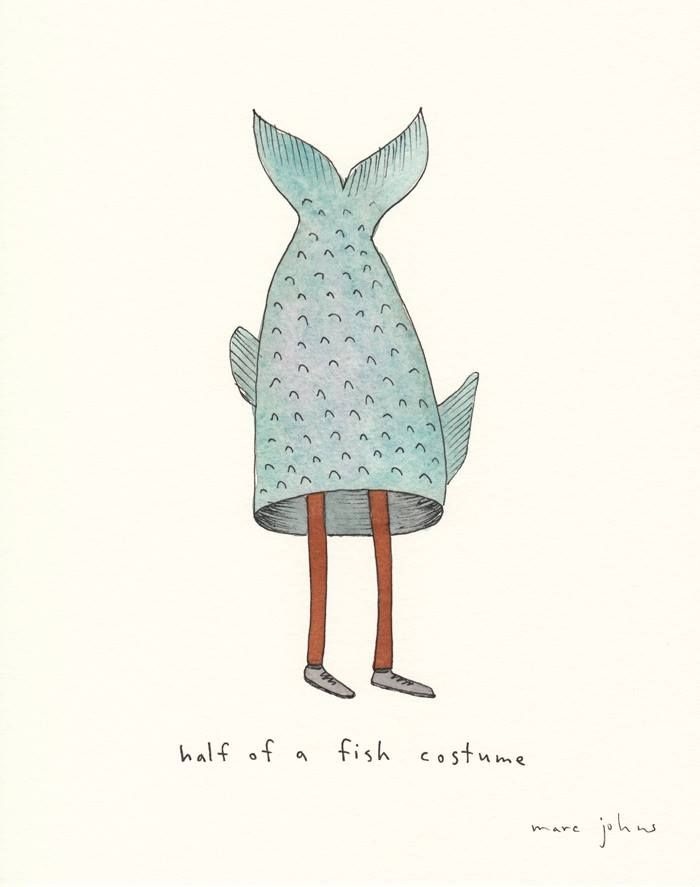 half of a fish costume Marc Johns