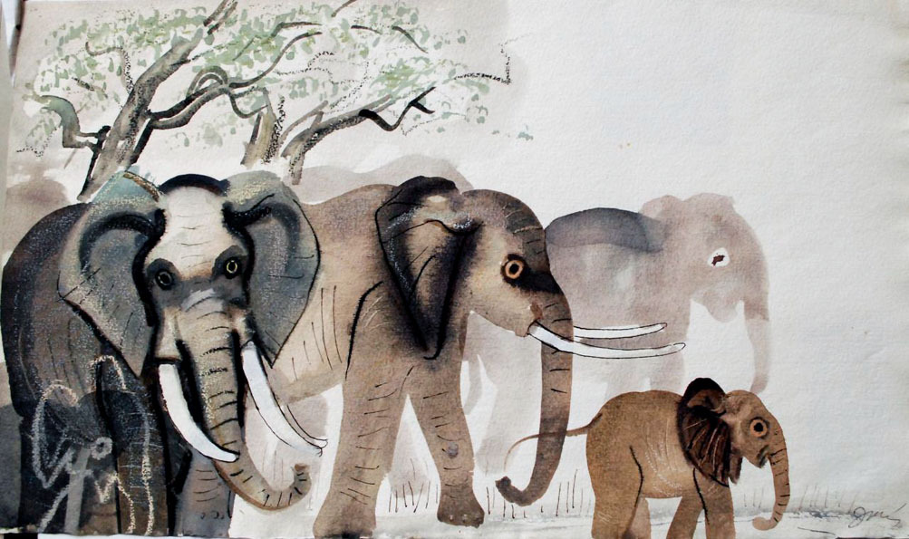 Józef Wilkoń, Elephants