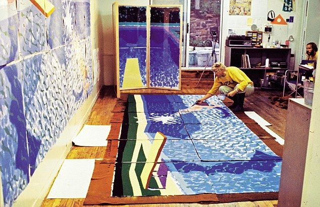 David Hockney at work in his studio 1978