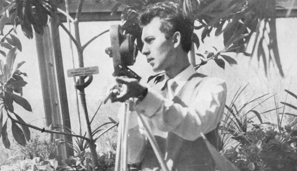 Gregory J. Markopoulos filming Swain, 1950