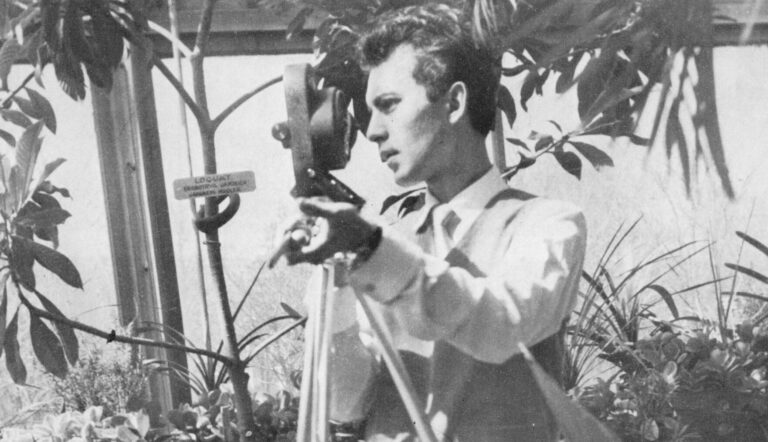 Gregory J. Markopoulos filming Swain, 1950
