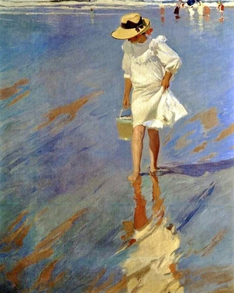 Joaquin Sorolla y Bastida Low Tide Elena in Biarritz 1906