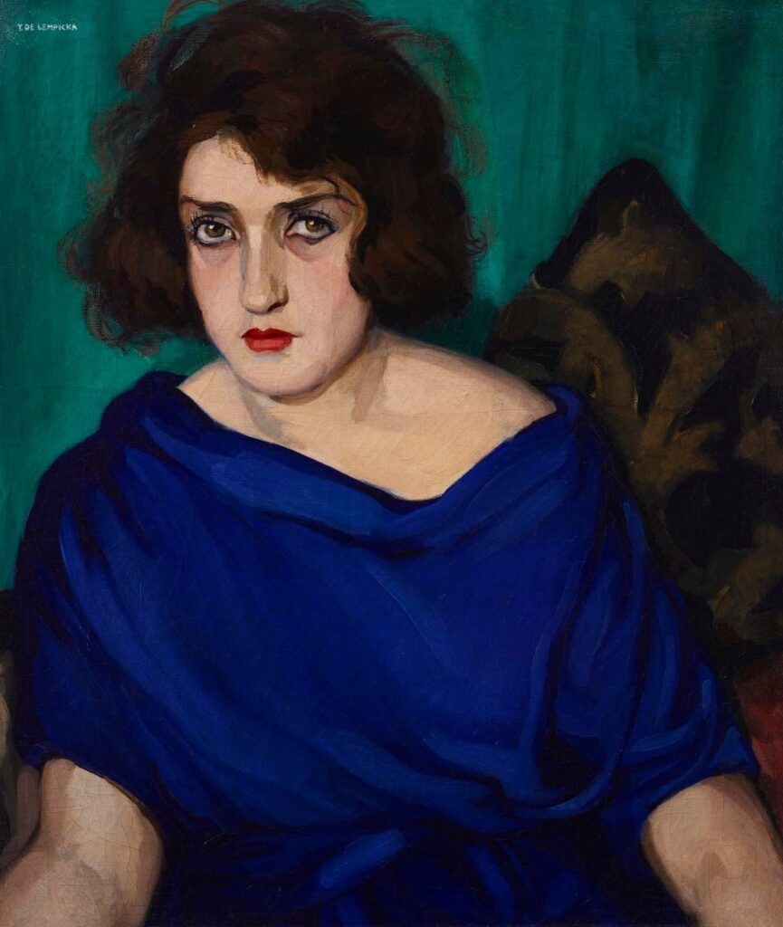 Tamara de Lempicka Porstrait of a Young Lady in a Blue Dress 1922
