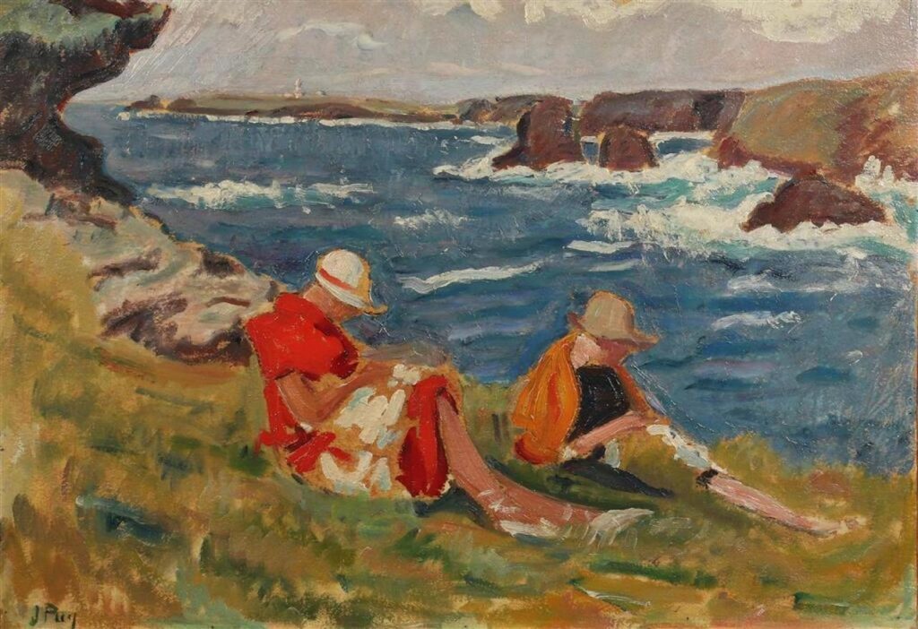 Two Women sewing at Belle Ile Jean Puy 1923
