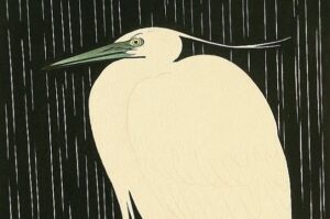 Ide Gakusui, Heron in the Rain, 1950