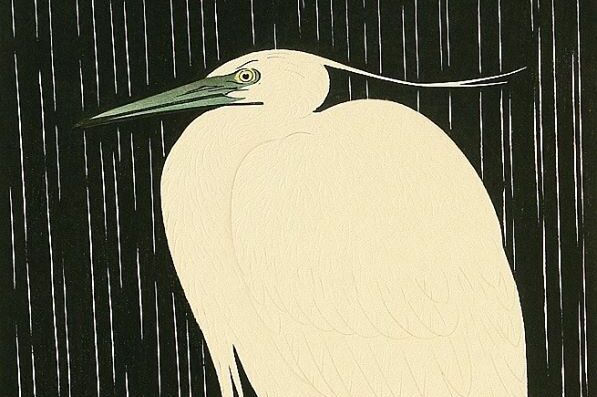 Ide Gakusui, Heron in the Rain, 1950